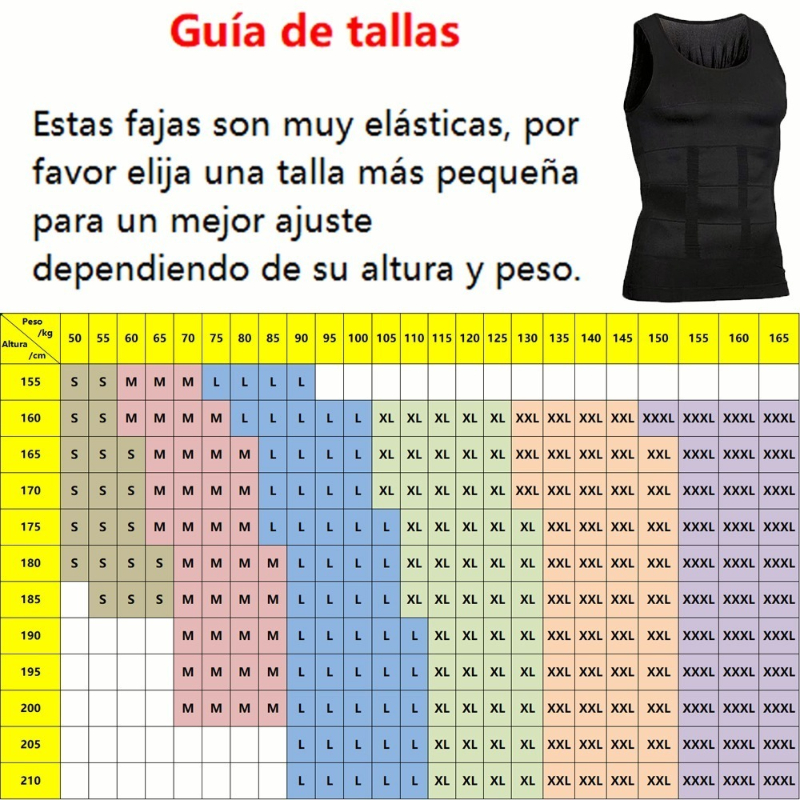 Faja De Hombre Tank Top Camiseta Reductora Modeladora 4 Pzs.