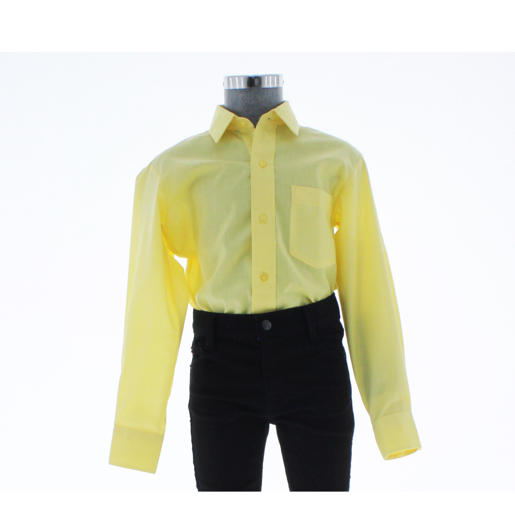 Camisa De Vestir Niño Color Amarillo Manga Larga 3546 2 A 18 Años.