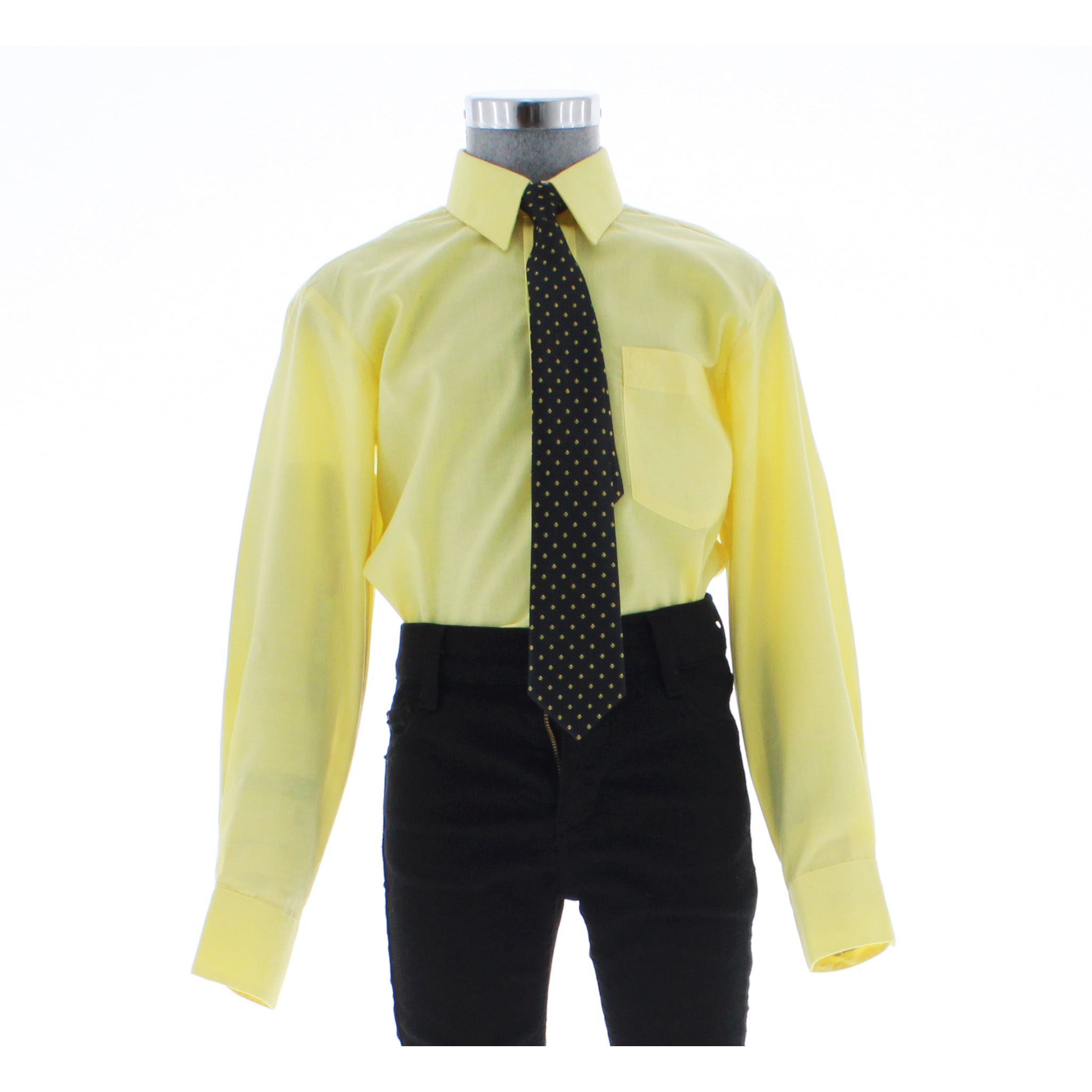 Camisa De Vestir Niño Color Amarillo Manga Larga 3546 2 A 18 Años.