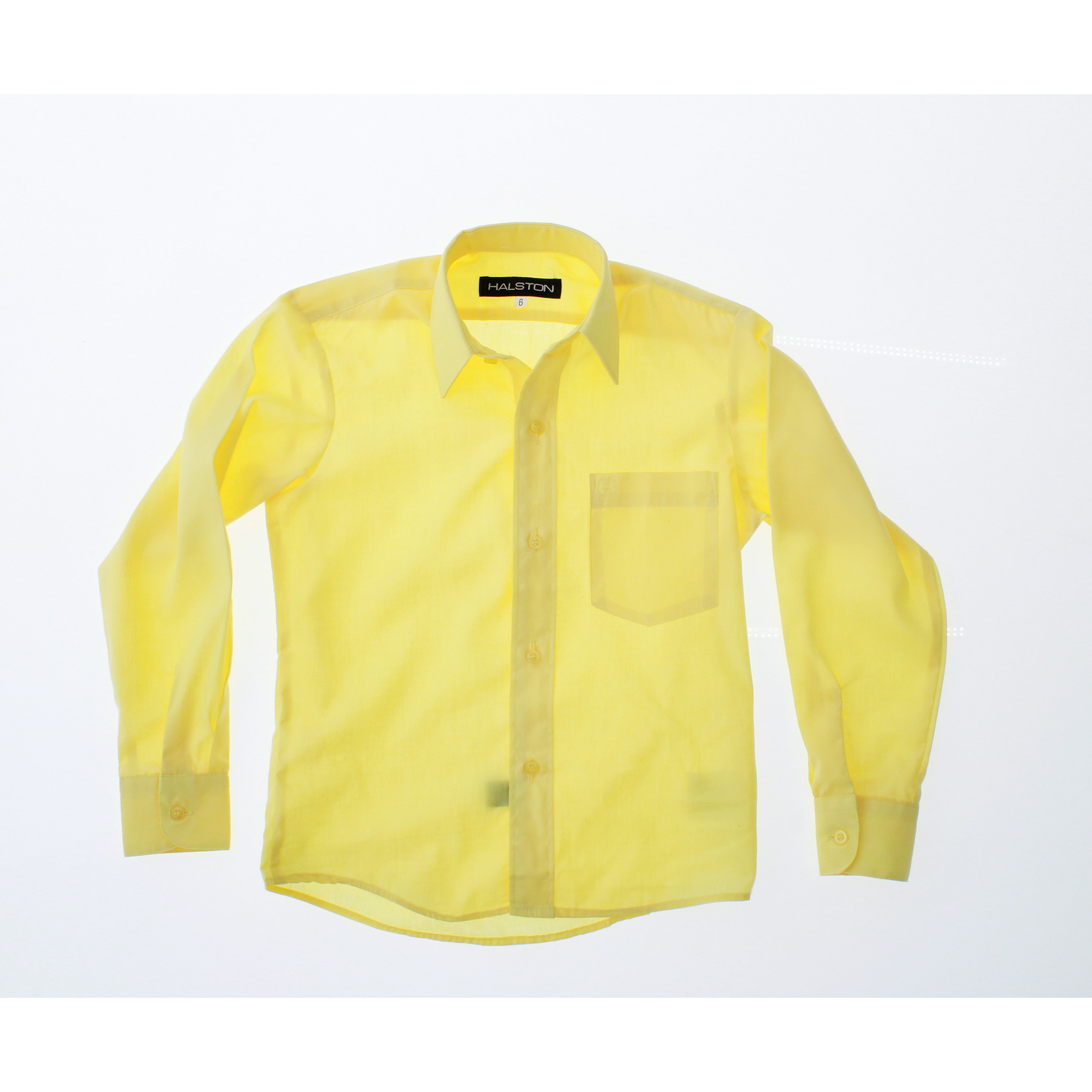 Camisa De Vestir Niño Color Amarillo Manga Larga 3546 2 A 18 Años.