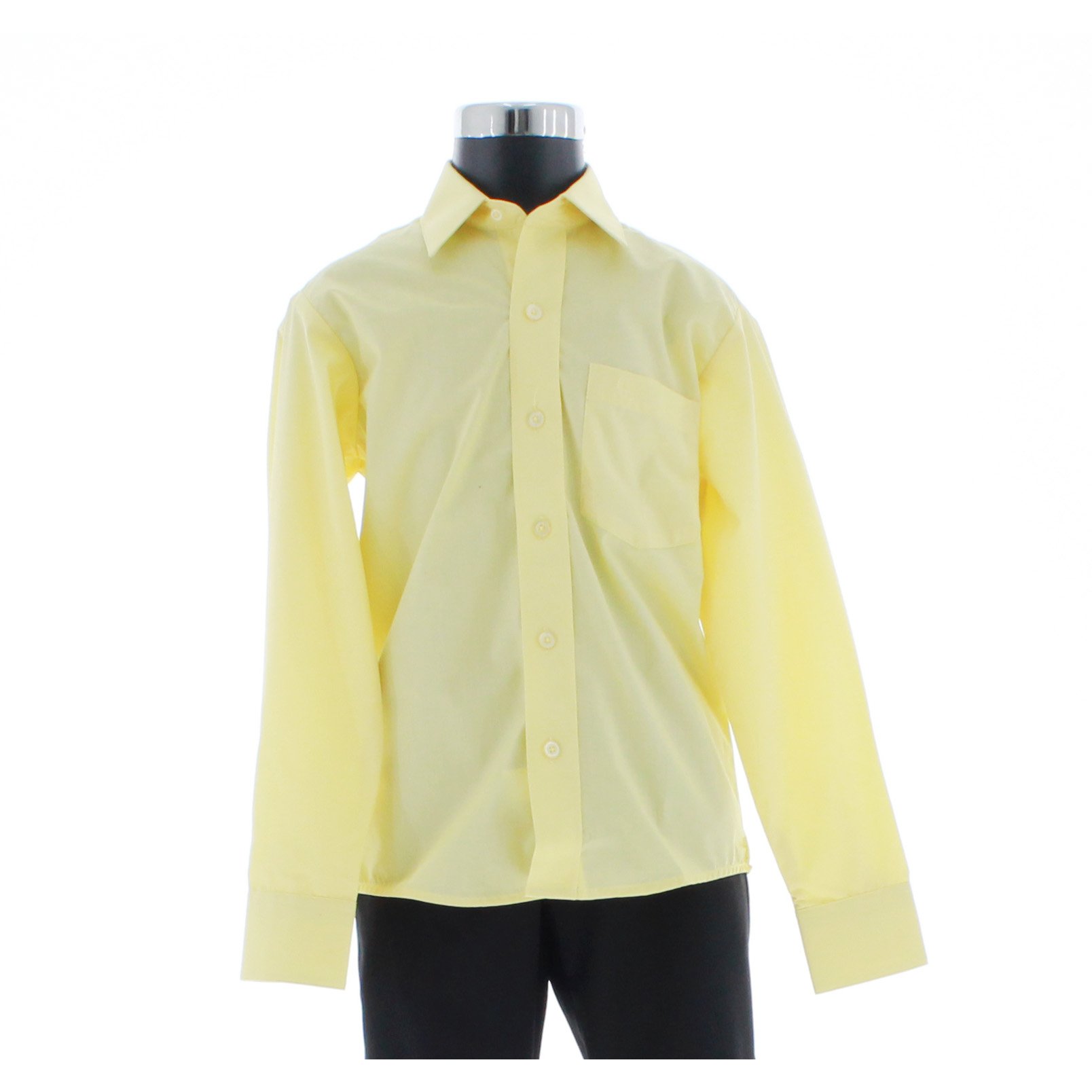 Camisa De Vestir Niño Color Amarillo Claro Manga Larga 3547 2 A 18 Años.
