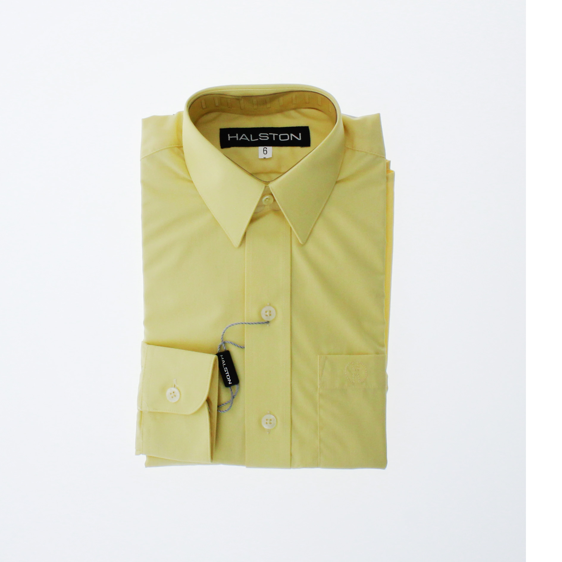 Camisa De Vestir Niño Color Amarillo Claro Manga Larga 3547 2 A 18 Años.