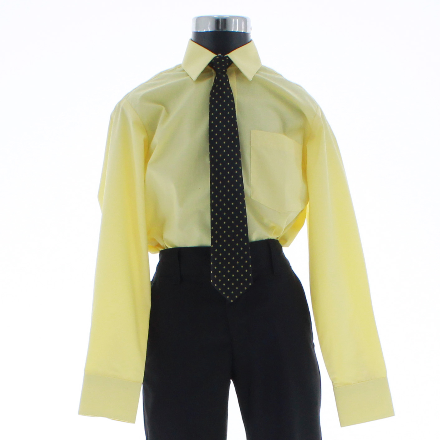 Camisa De Vestir Niño Color Amarillo Claro Manga Larga 3547 2 A 18 Años.