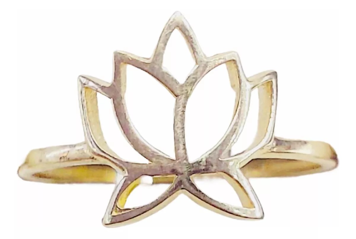 Anillo Flor De Loto 14K. + Obsequio
