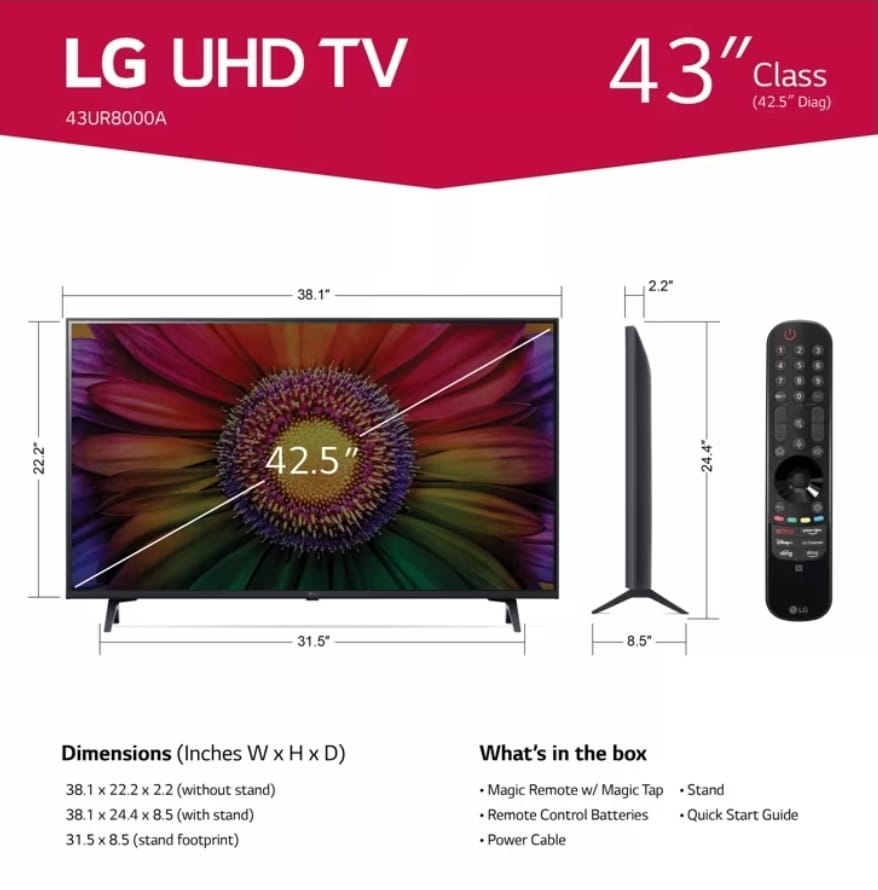 Televisor Smart Full HD LG 43 pulgadas Led Thinq Ai 43