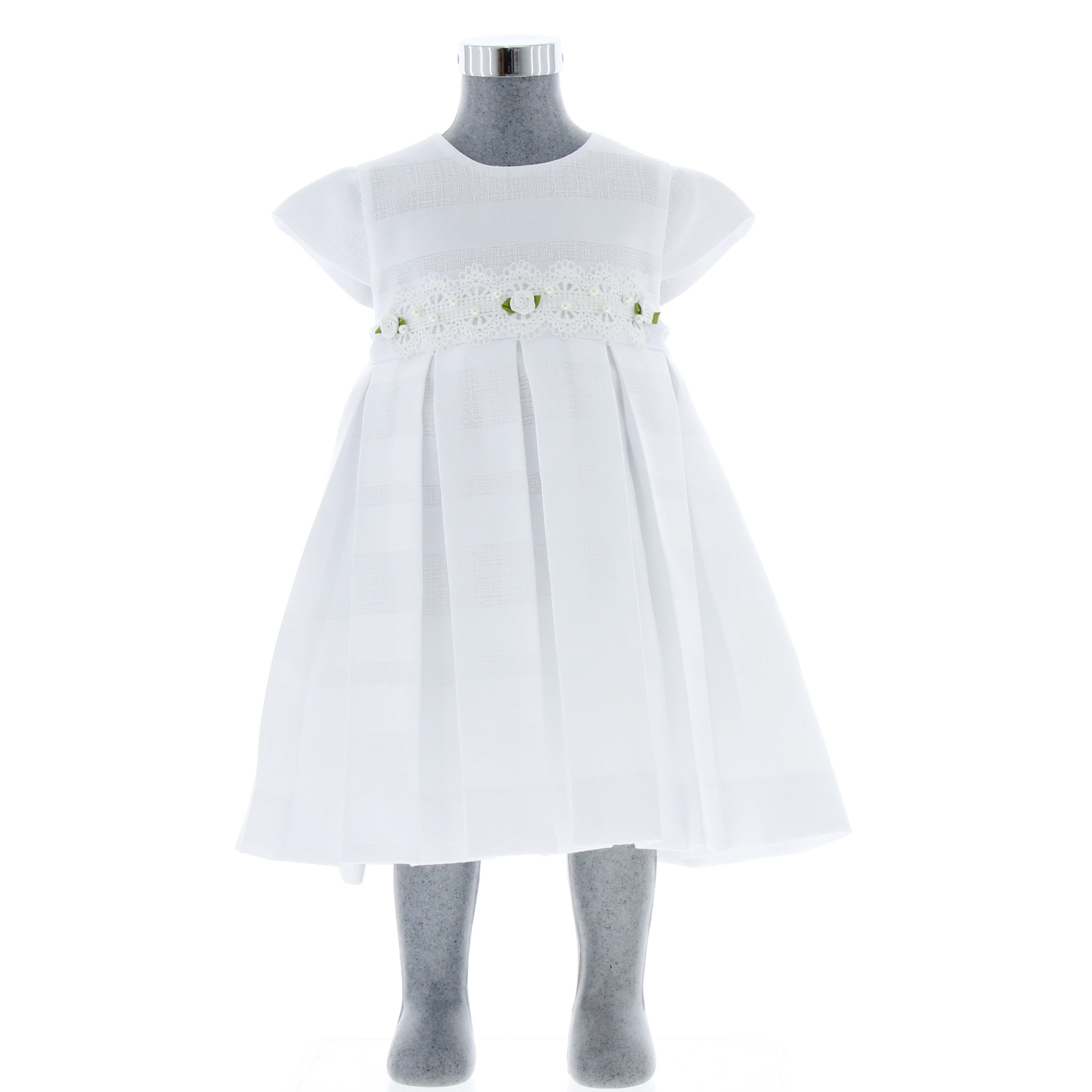 Vestido Para Niña Bebe Blanco Bautizo o Ceremonia 3548 1 a 4 Años.
