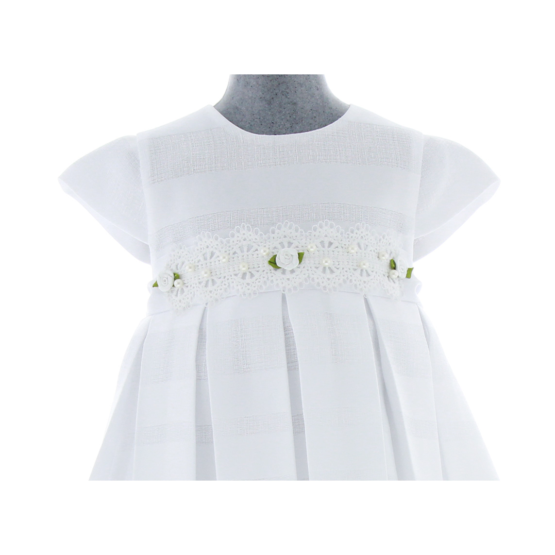 Vestido Para Niña Bebe Blanco Bautizo o Ceremonia 3548 1 a 4 Años.