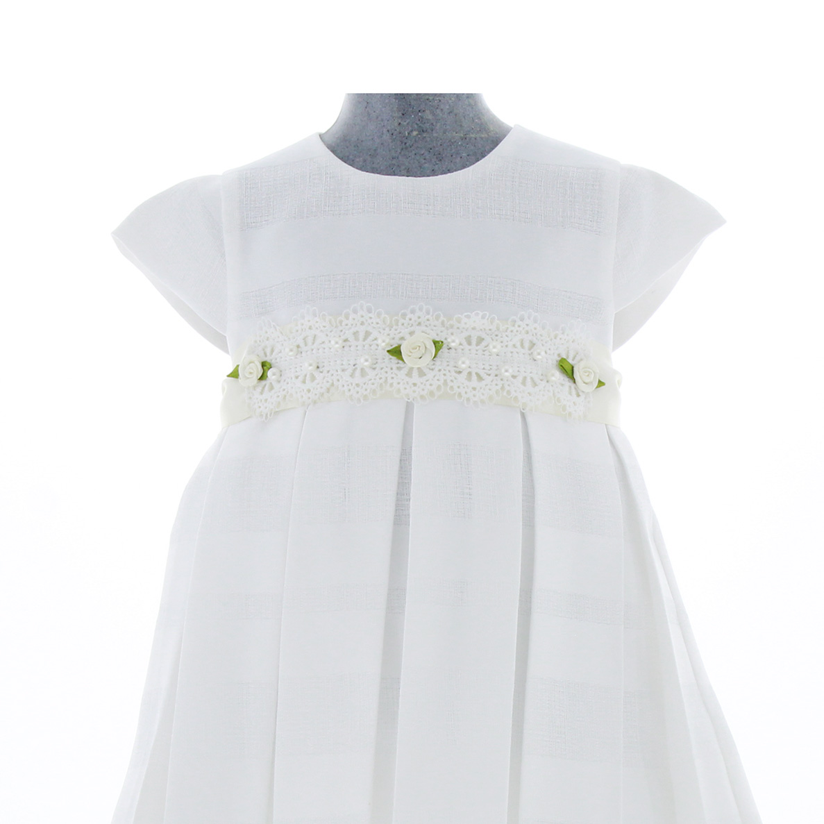 Vestido Para Niña Bebe Beige Bautizo o Ceremonia 3549 1 a 4 Años.