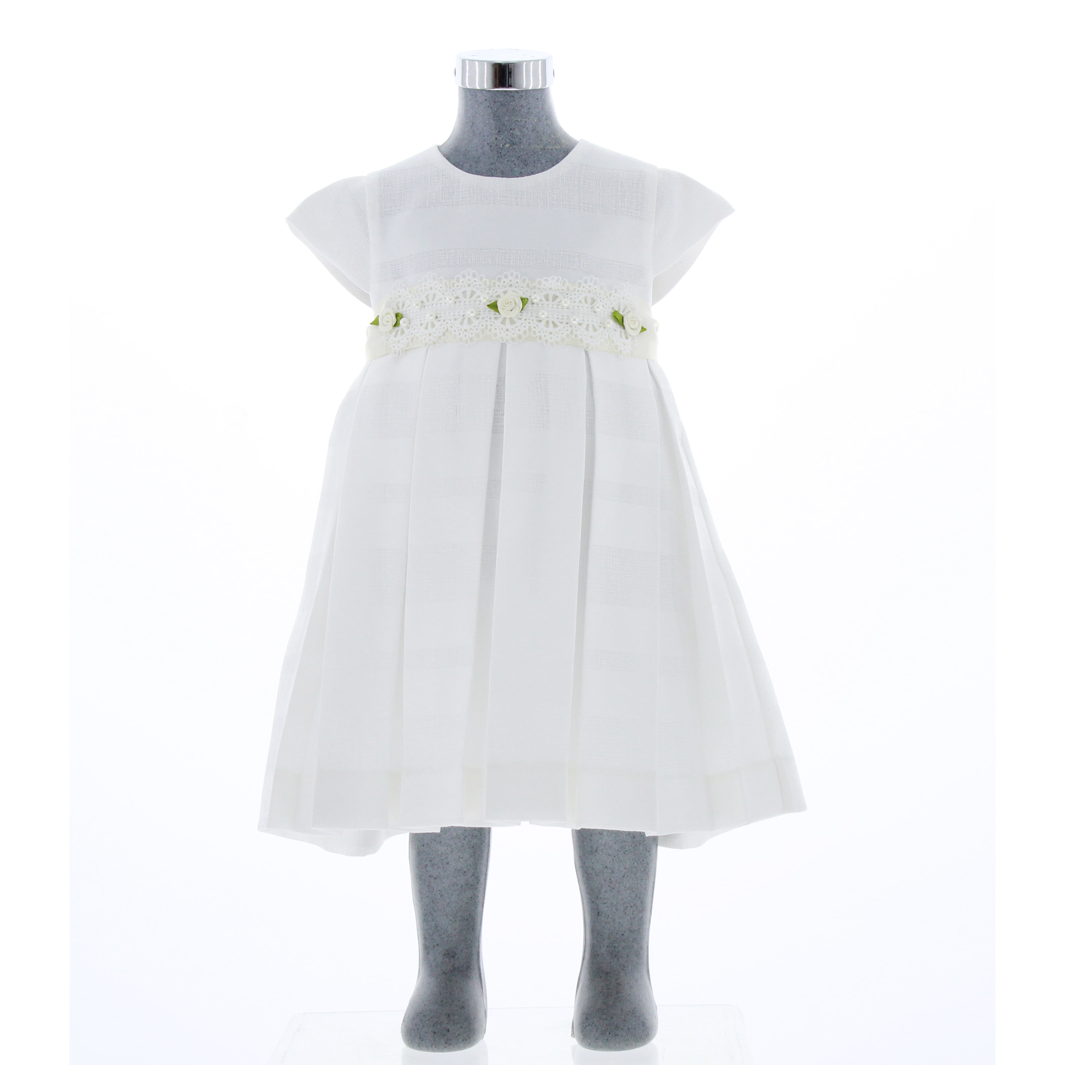Vestido Para Niña Bebe Beige Bautizo o Ceremonia 3549 1 a 4 Años.