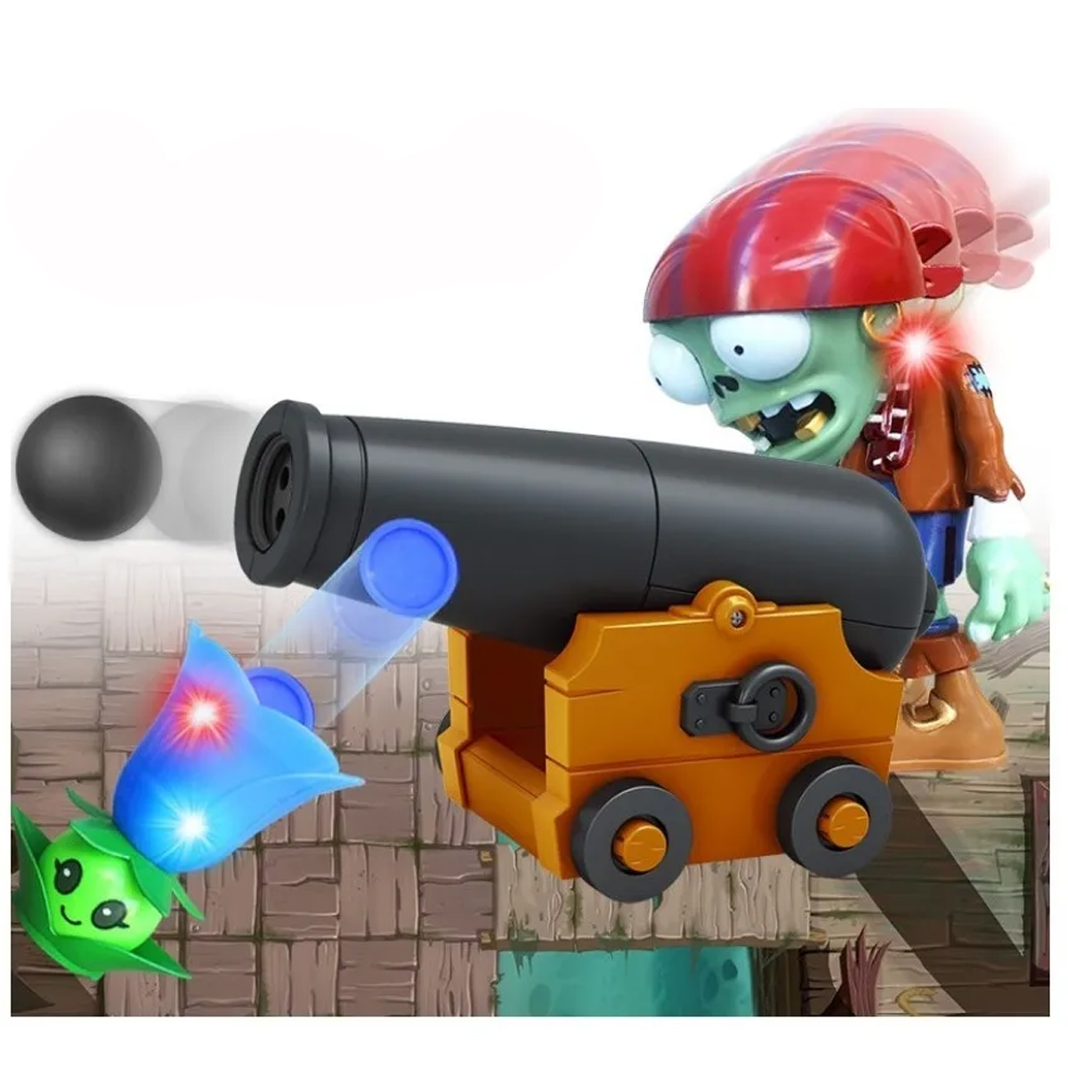 Juego Plantas Vs Zombies Infantil Balas Cañón Pirata
