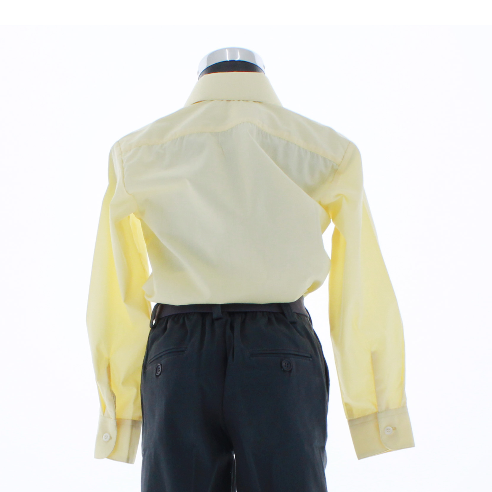 Camisa De Vestir Niño Color Amarillo Paja Manga Larga 3559 2 A 18 Años.