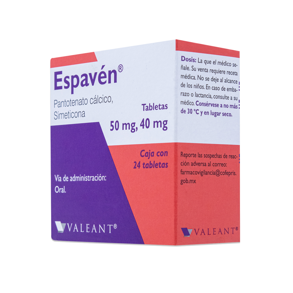 ESPAVEN CON 24 TABS 50/40 MG VALEANT