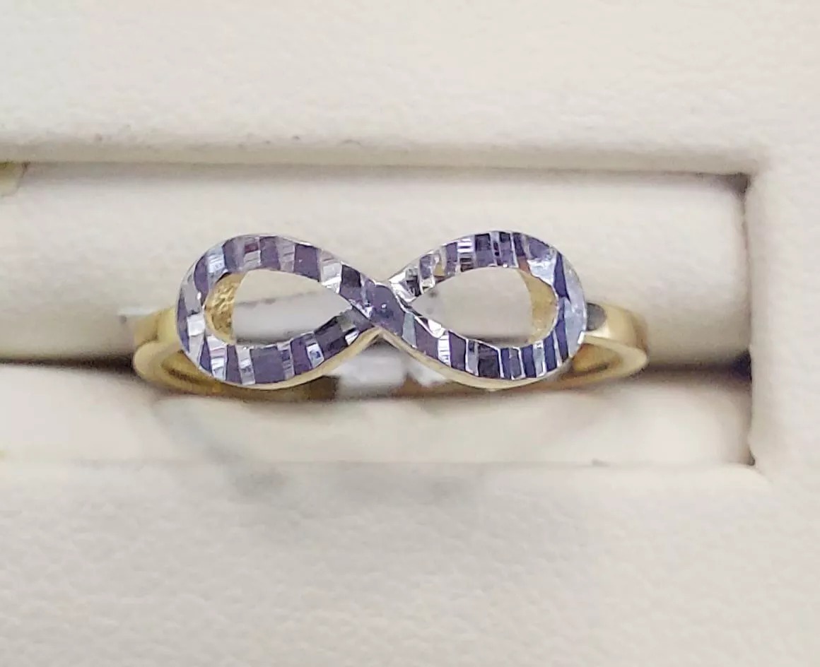 Anillo Infinito Diamantado Oro 14K. + Obsequio