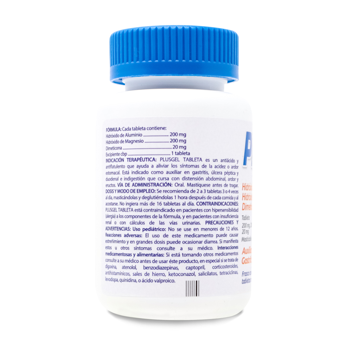 Plusgel 50Tabs Masticables 200Mg Sabor Menta-Limon