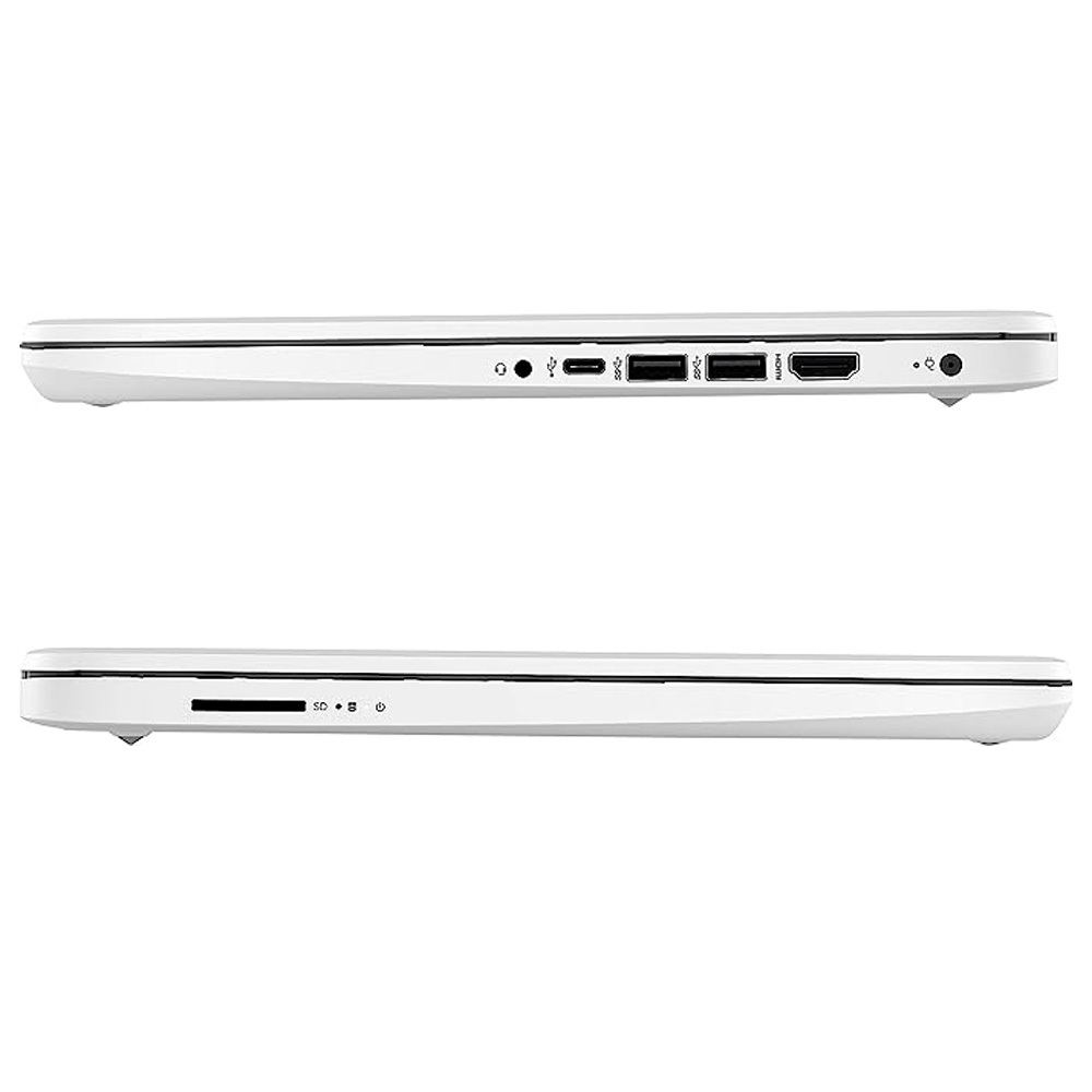 Laptop HP 14-DQ0052DX Intel Celeron Ram 4GB Disco Emmc 64GB Windows 11 - Blanco + Mouse + Base Enfriadora
