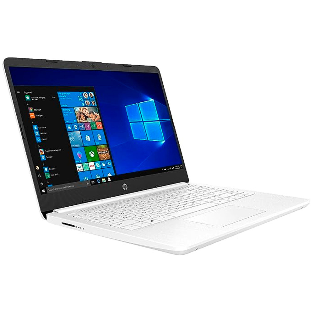 Laptop HP 14-DQ0052DX Intel Celeron Ram 4GB Disco Emmc 64GB Windows 11 - Blanco + Audifono + Base Enfriadora