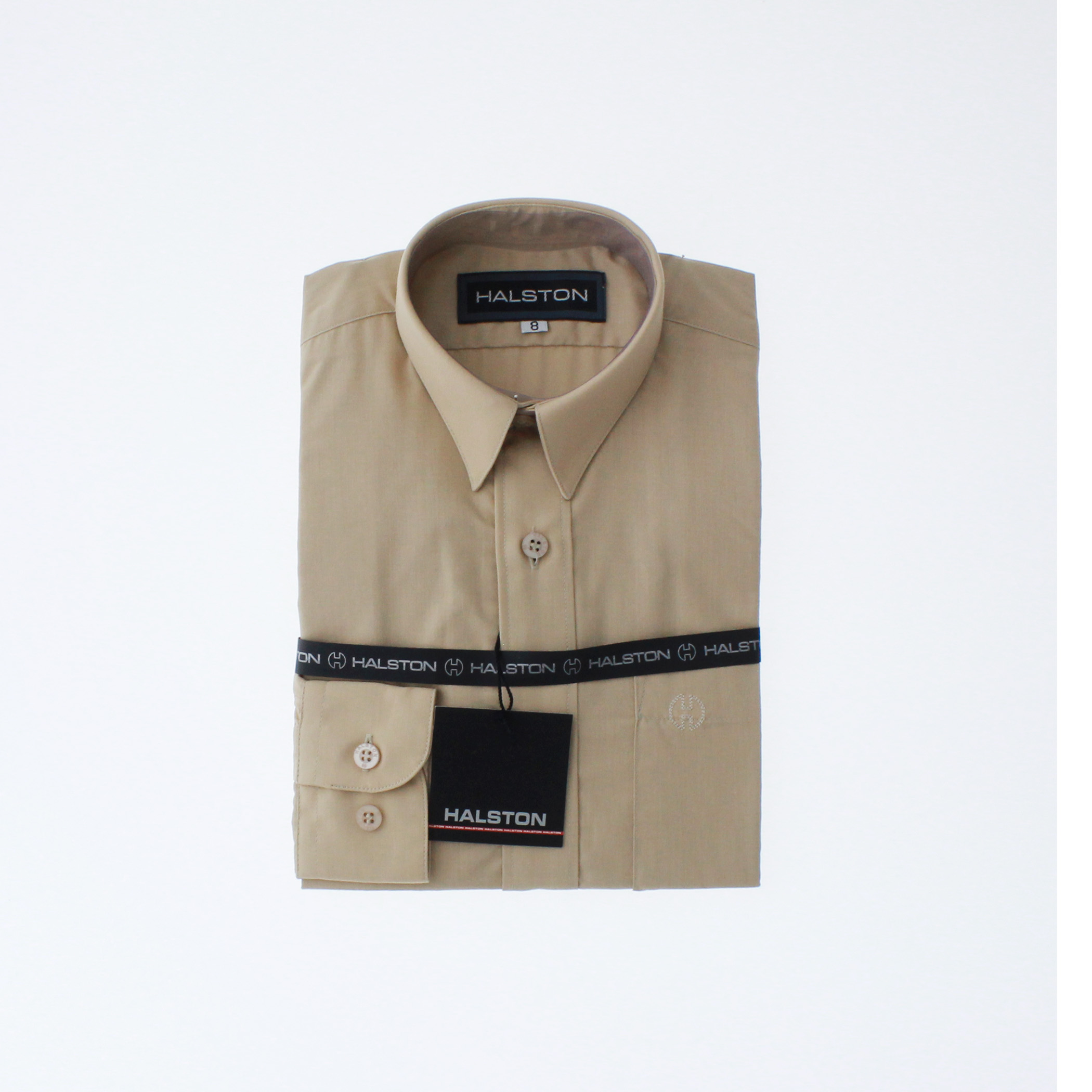 Camisa De Vestir Niño Color Cafe Caramelo Manga Larga 3563 2 A 18 Años.