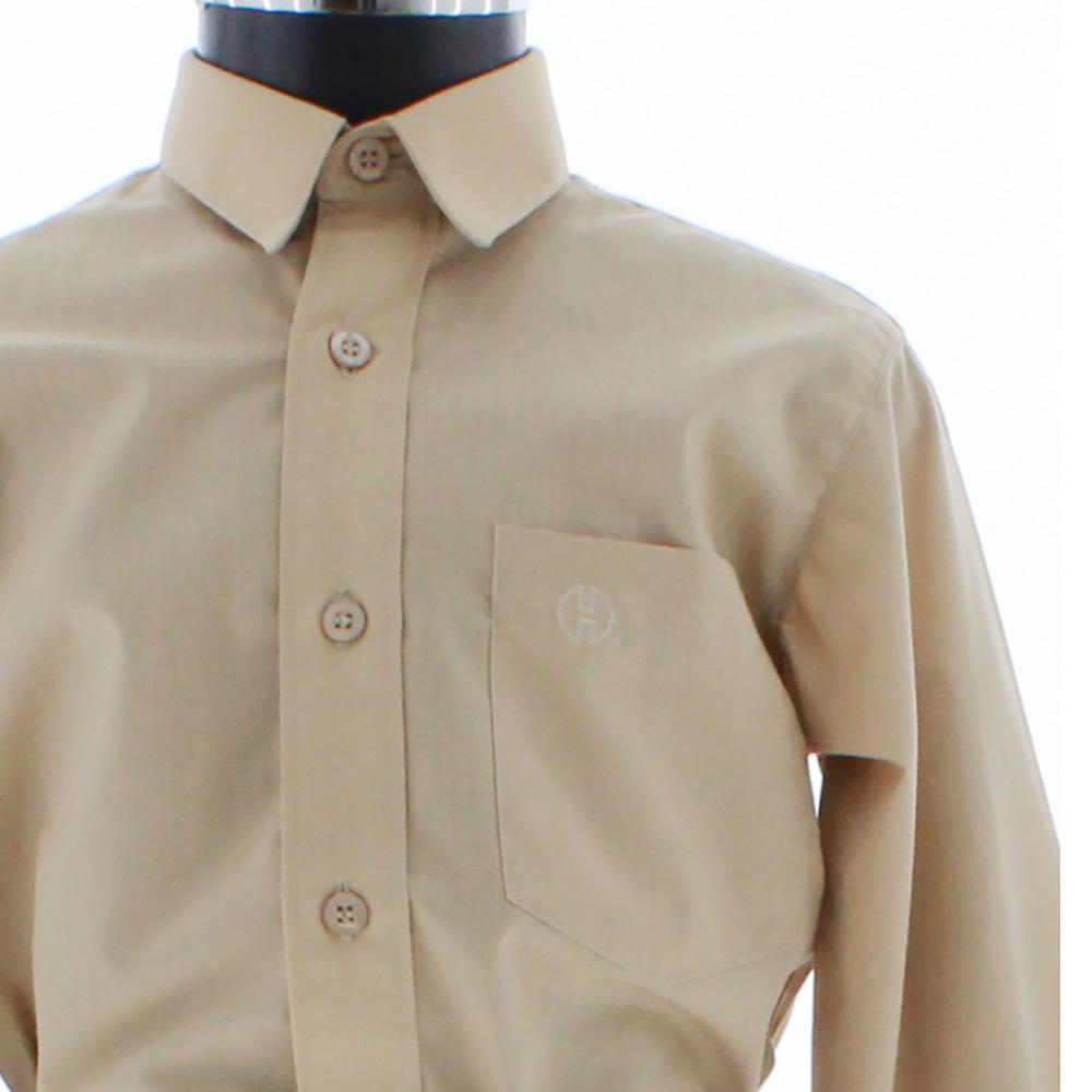 Camisa De Vestir Niño Color Cafe Caramelo Manga Larga 3563 2 A 18 Años.