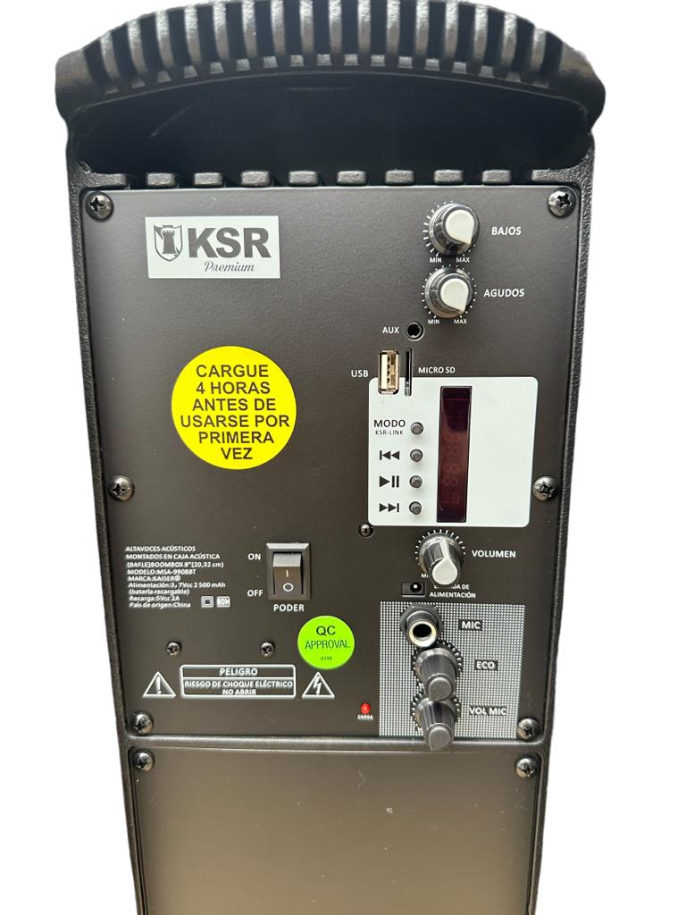 Bocina Portatil Kaiser MSA-9908BT Premium 8Conexion Bluetooth