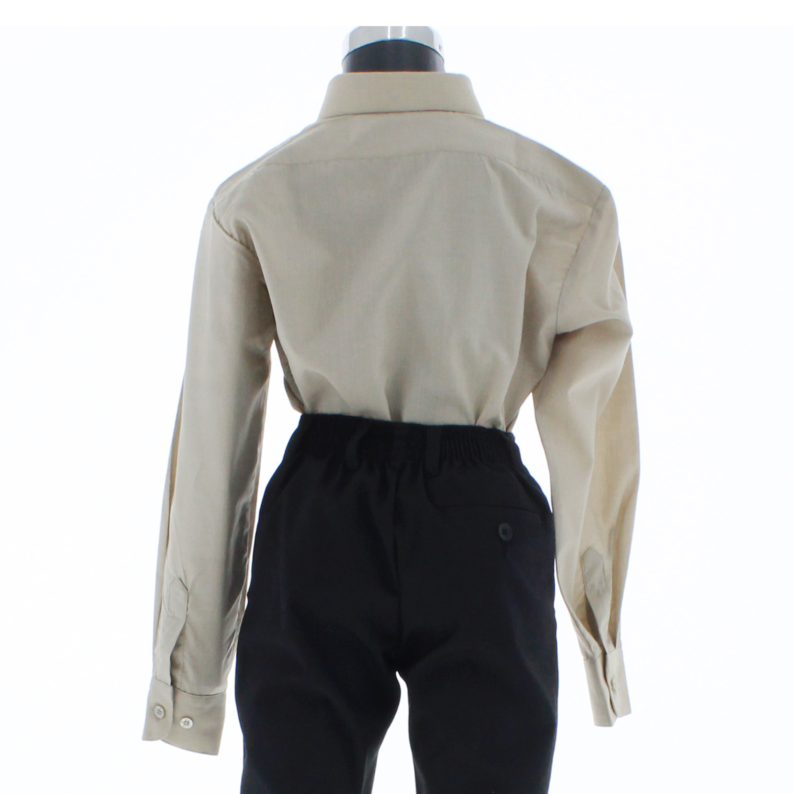 Camisa De Vestir Niño Color Beige Oscuro Manga Larga 3565 2 A 18 Años.
