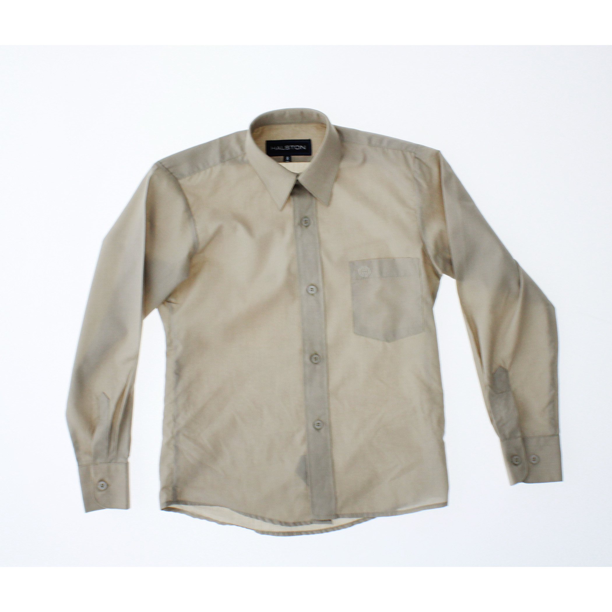 Camisa De Vestir Niño Color Beige Oscuro Manga Larga 3565 2 A 18 Años.