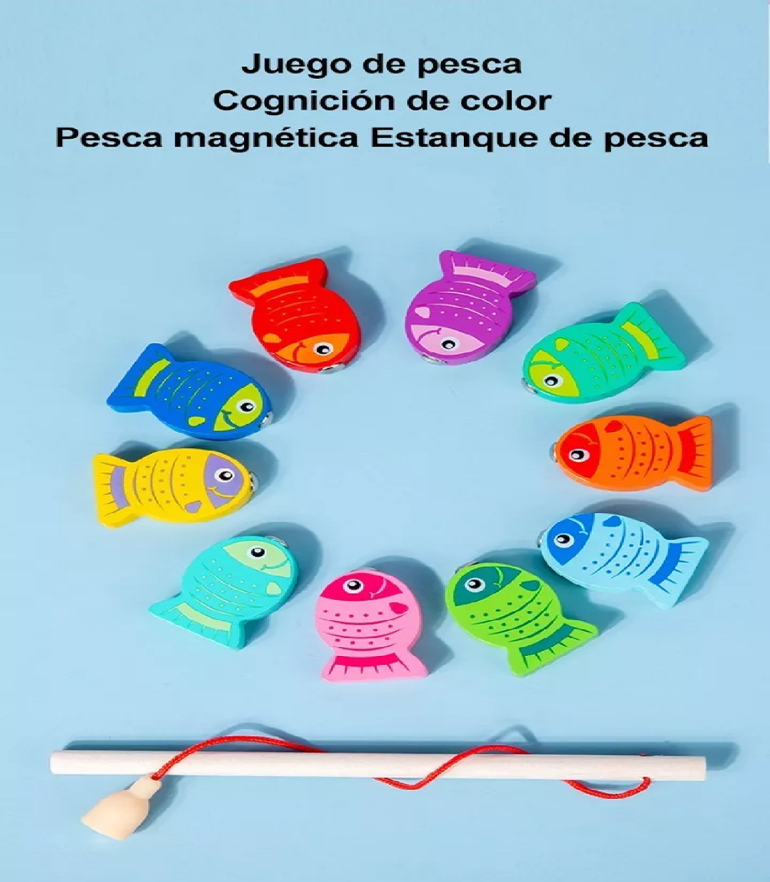 Tablero Juego Educativo Pesca Letra, Número y Peces 