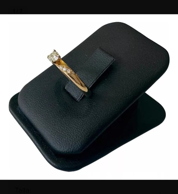 Anillo Compromiso Oro 14 Kilates Diamantes Naturales 