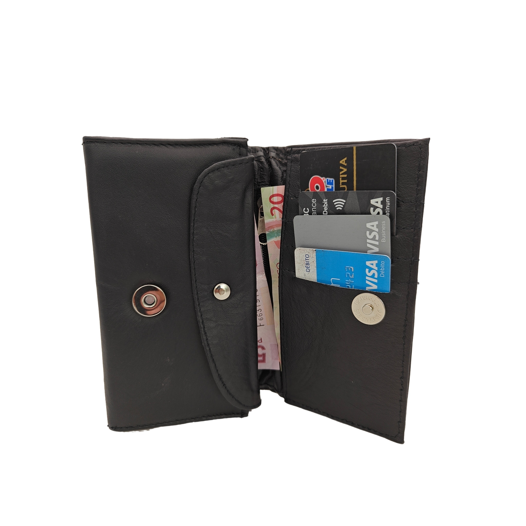 Cartera en Piel Vacuno Fana Lisa Negro