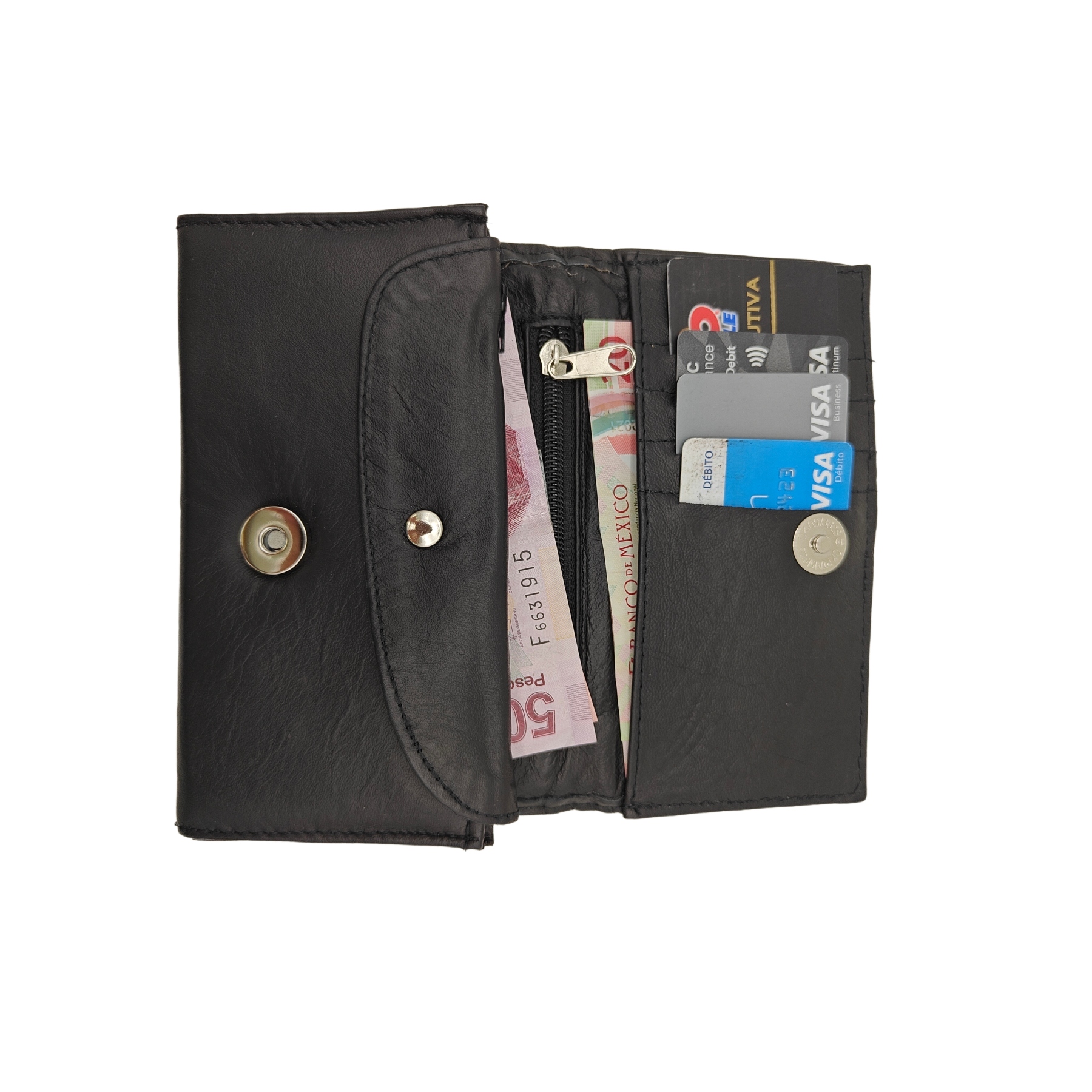 Cartera en Piel Vacuno Fana Lisa Negro