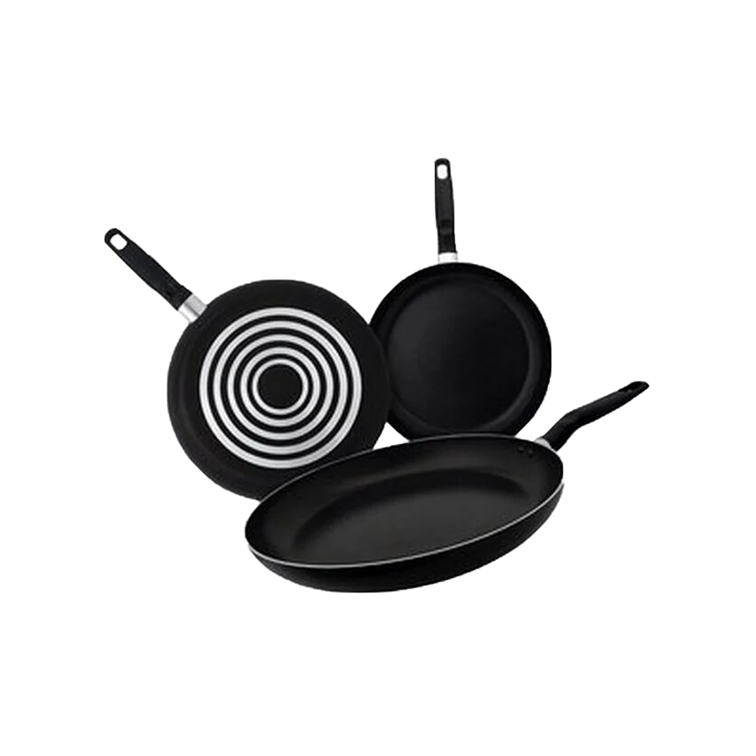 Set De 3 Sartenes T-Fal 125300 20,24,30 Cm Negro
