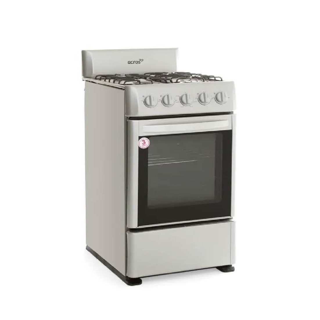 ESTUFA 20P DE PISO ENC MANUAL 4 QUEMADORES PLATA ACROS