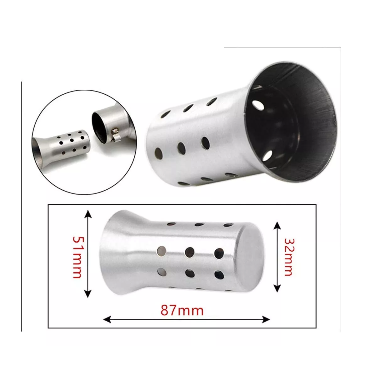 Escape Moto Deportivo 51mm Acero Inoxidable Y Silenciador M4 Titanio