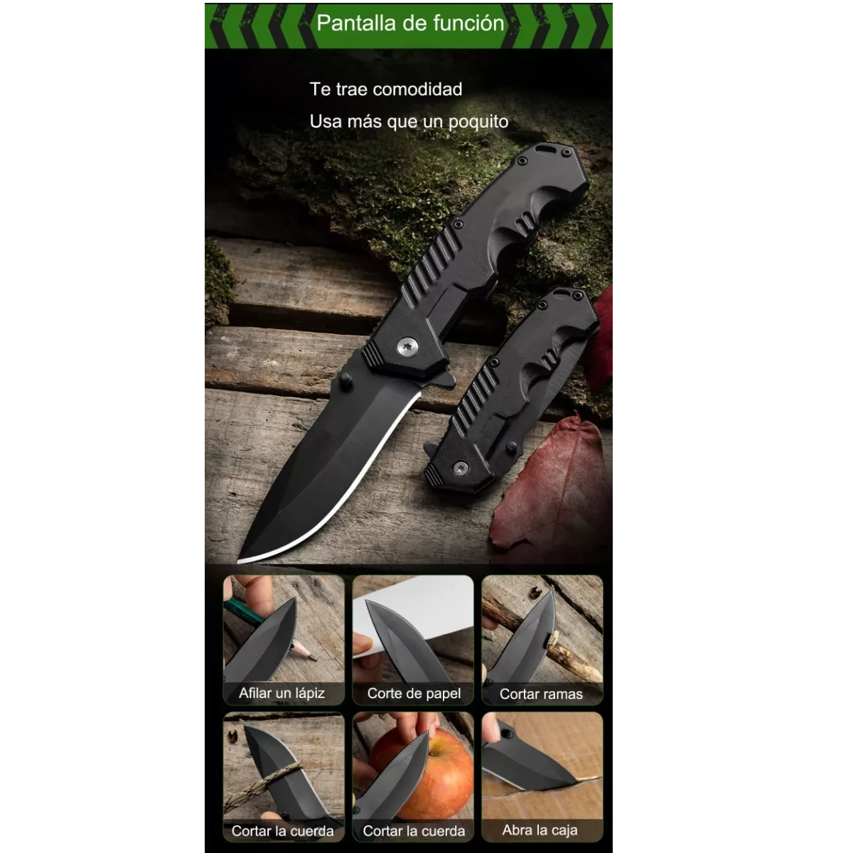 Cuchillo Táctico De Supervivencia Plegable Y Portátil