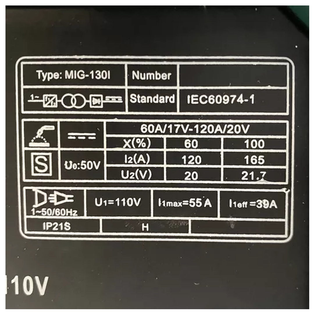 Maquina De Soldar Microalambre Electrodo 110v 120amp Oakland Color Verde Oscuro