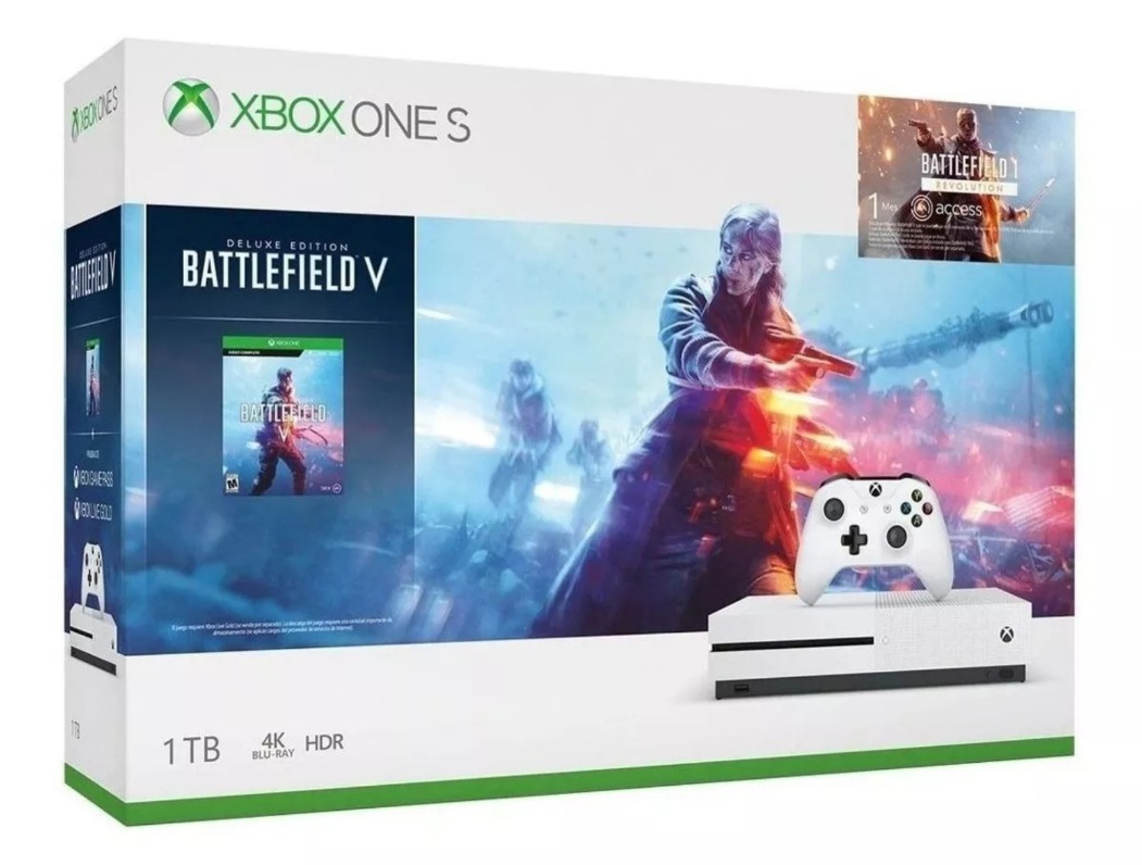 Microsoft Xbox ONE S 1 TB battlefield V bundle Color Blanco Marca.