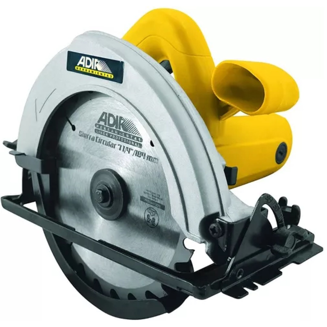 Sierra circular eléctrica Adir AD-810 190mm 1200W amarilla 60Hz 127V