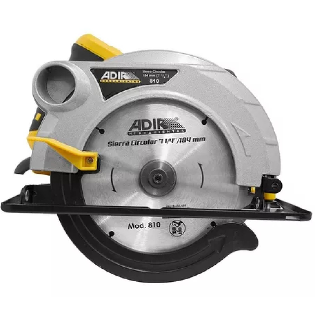 Sierra circular eléctrica Adir AD-810 190mm 1200W amarilla 60Hz 127V