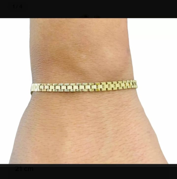 Pulsera Baby Rolex 21 Cm Oro 10 Kilates + Obsequio.