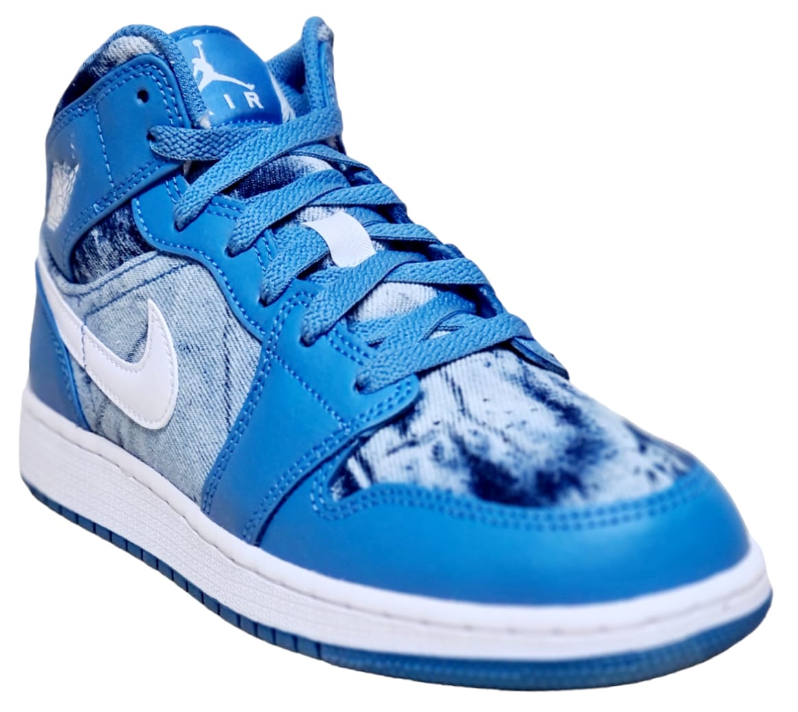 Tenis AIR JORDAN 1 MID WASHED DENIM NIÑO