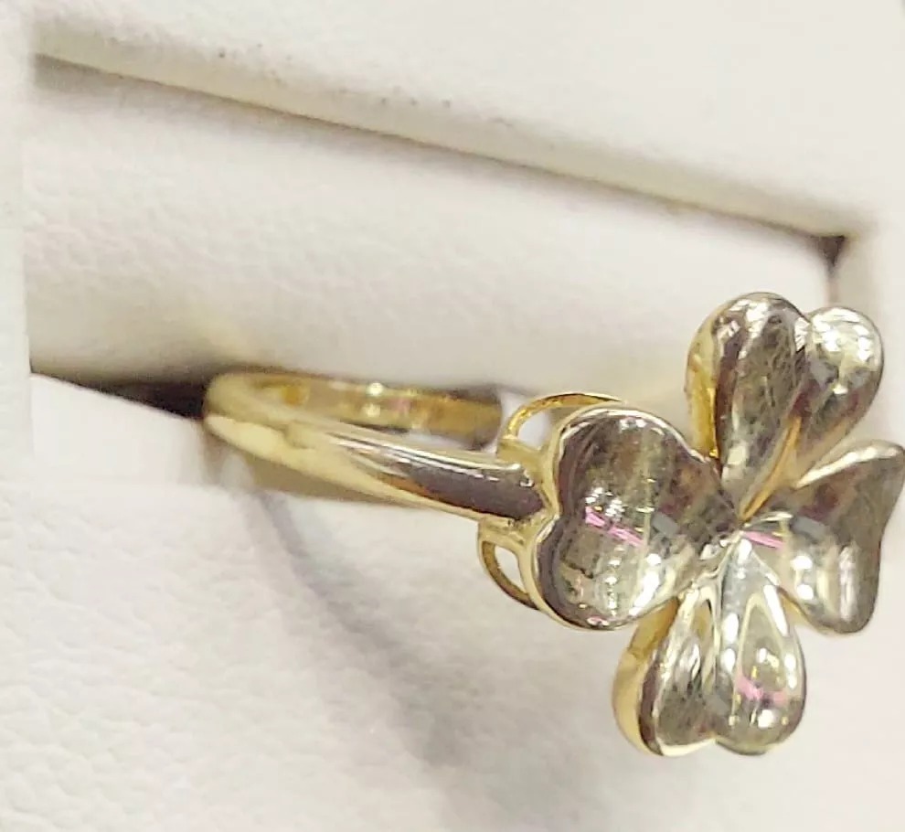 Anillo Trébol 4 Hojas Oro 14K. + Obsequio
