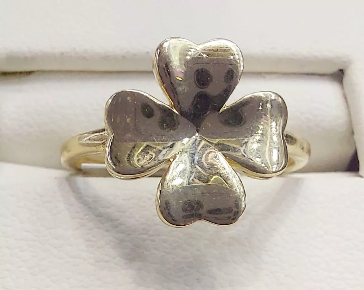 Anillo Trébol 4 Hojas Oro 14K. + Obsequio