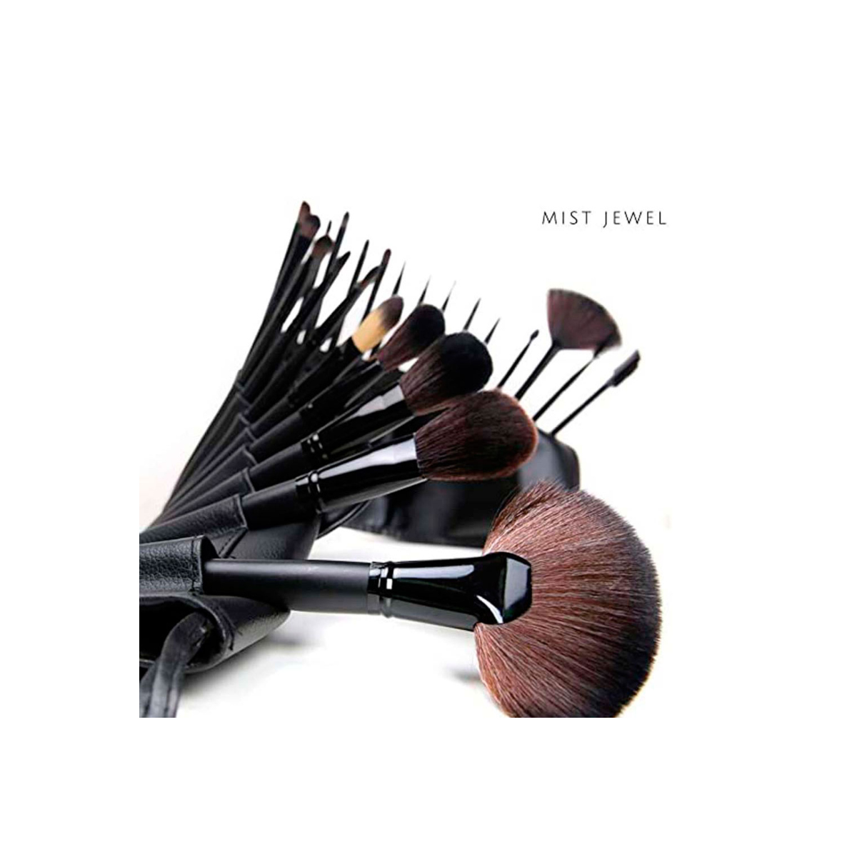 Set 24 Piezas De Brochas Maquillaje Con Estuche (negro).