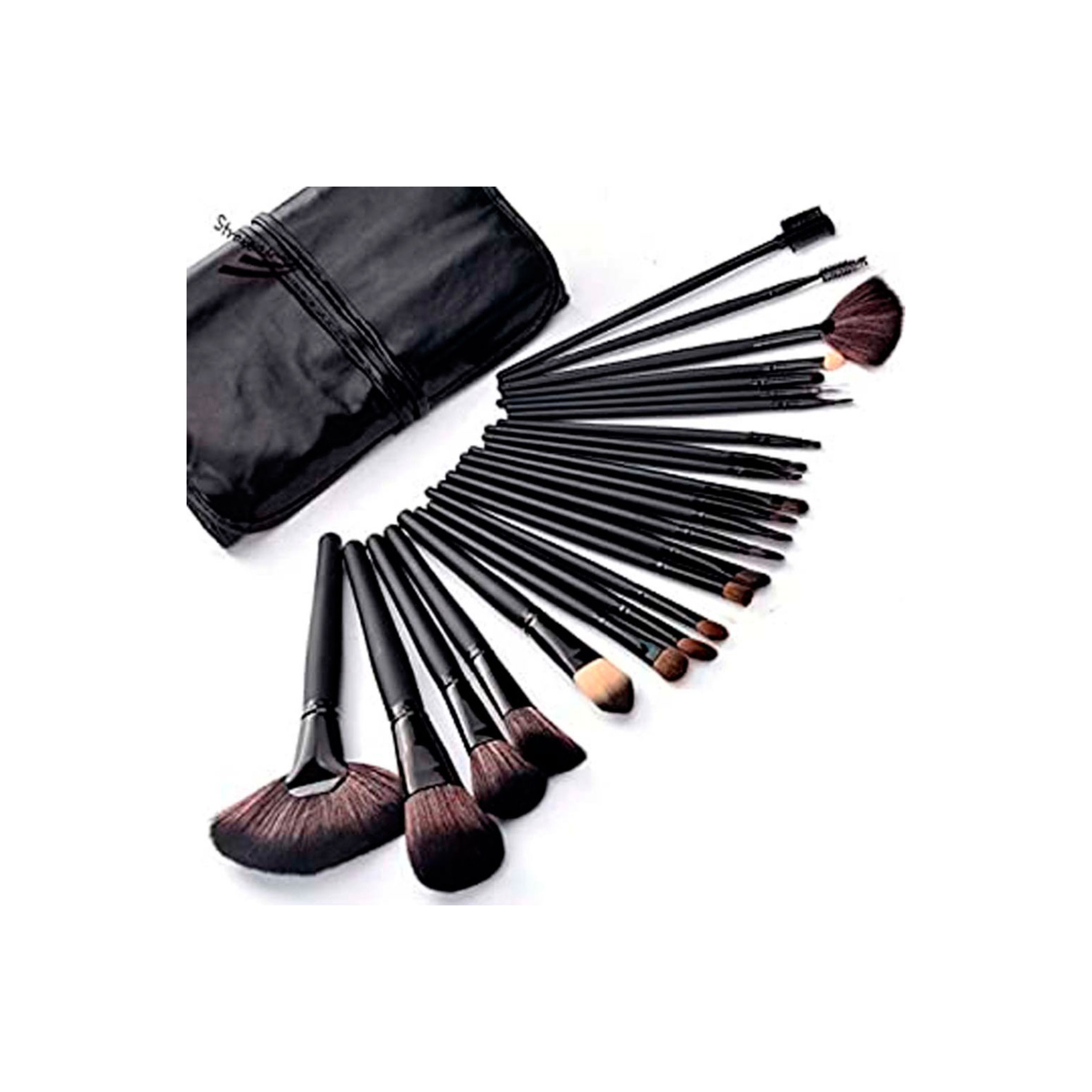 Set 24 Piezas De Brochas Maquillaje Con Estuche (negro).
