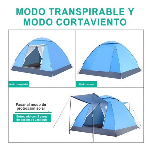 Tienda Casa Campaña Camping Acampar Para 4 personas 210 x 200cm
