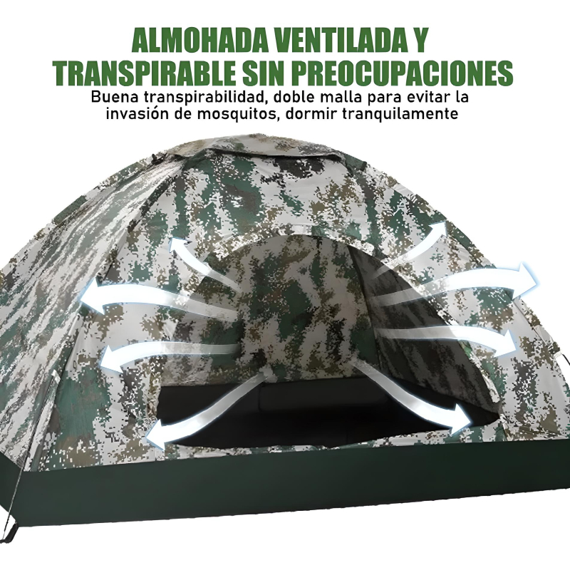 Tienda Casa Campaña Grande Camping 3 Personas Fácil Instalar