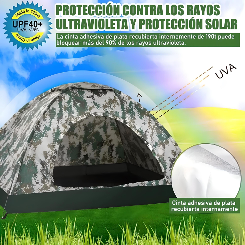 Tienda Casa Campaña Grande Camping 3 Personas Fácil Instalar