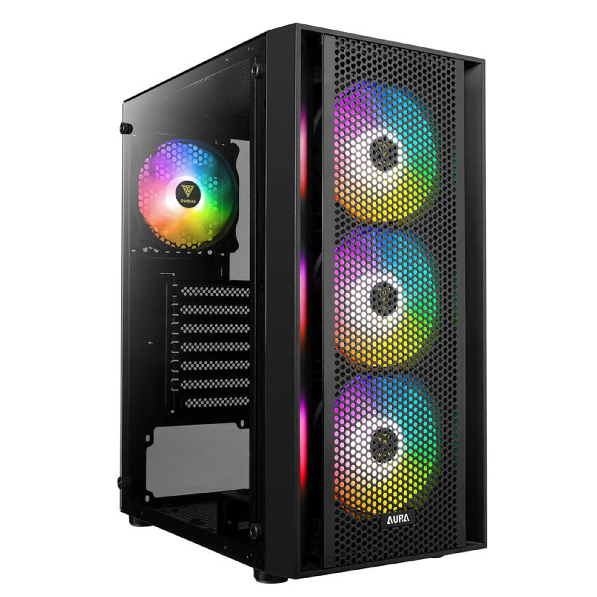 Gabinete Gamdias Aura GC2 Media Torre ATX Cristal Sin Fuente ARGB