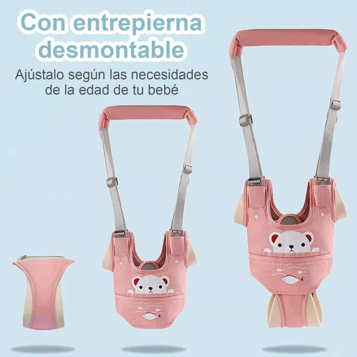 Arnés De Seguridad Para Caminar Respirable Bebes 6-36 Meses Rosa