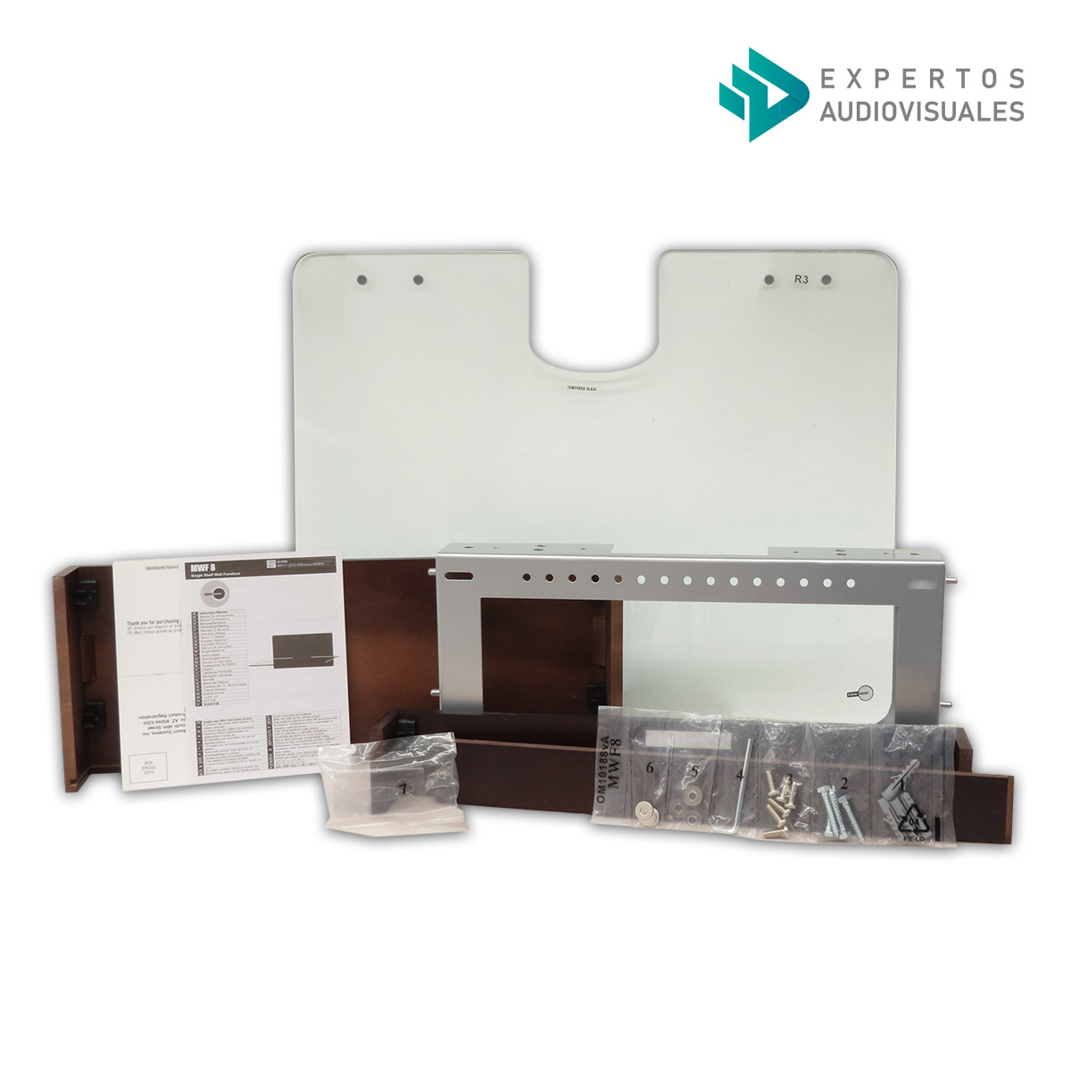 Repisa De Cristal Templado Para Xbox Dvd Omnimount Mwf8