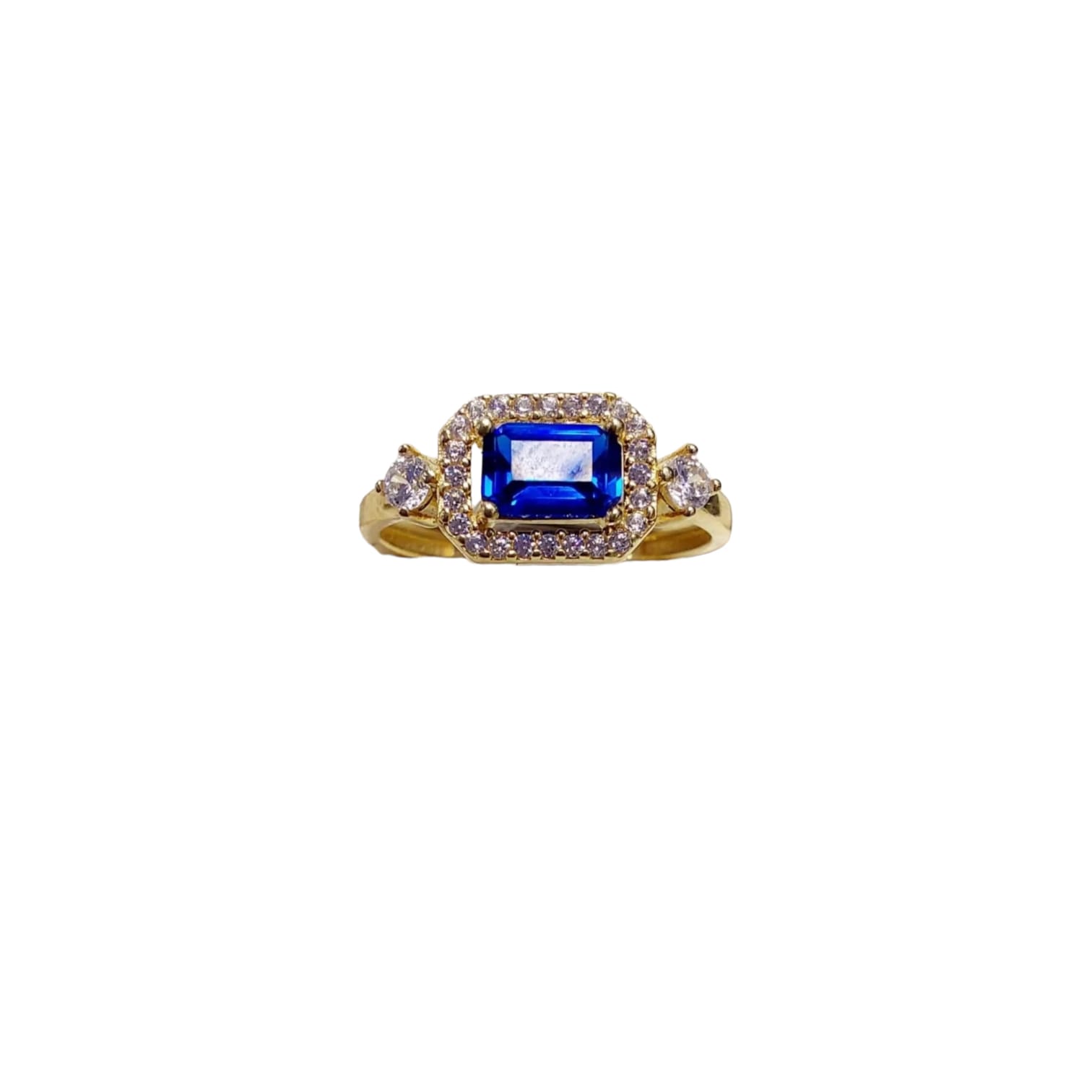 Anillo Piedra Azul Oro 10K. + Obsequio.